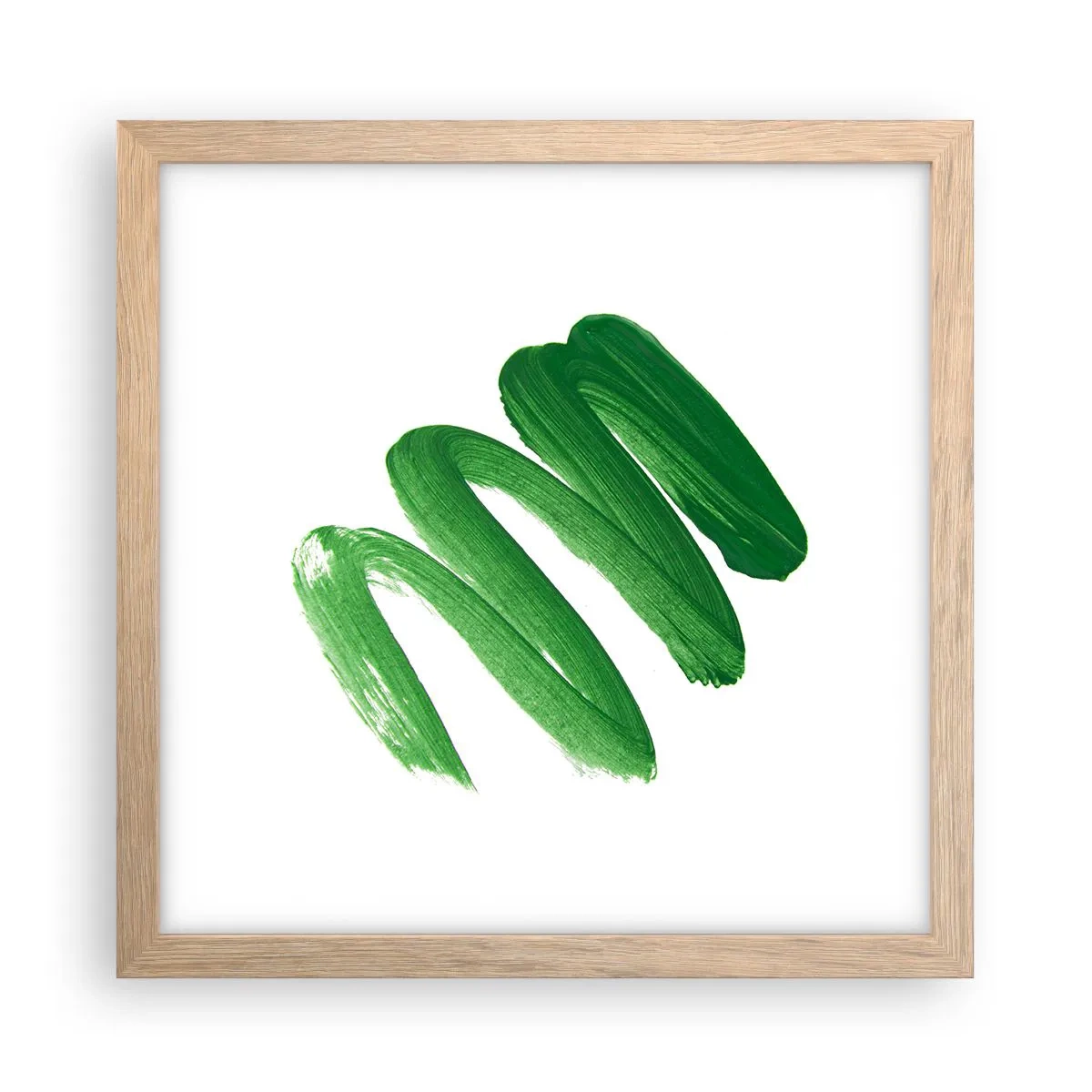 Een poster in een licht eiken lijst - Groene grap - 30x30 cm
