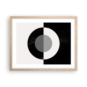 Een poster in een licht eiken lijst - Harmonie in zwart-wit - 50x40 cm
