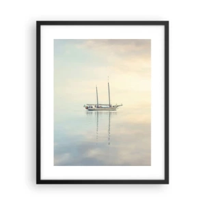 Poster in een zwarte lijst - In een zee van stilte - 40x50 cm