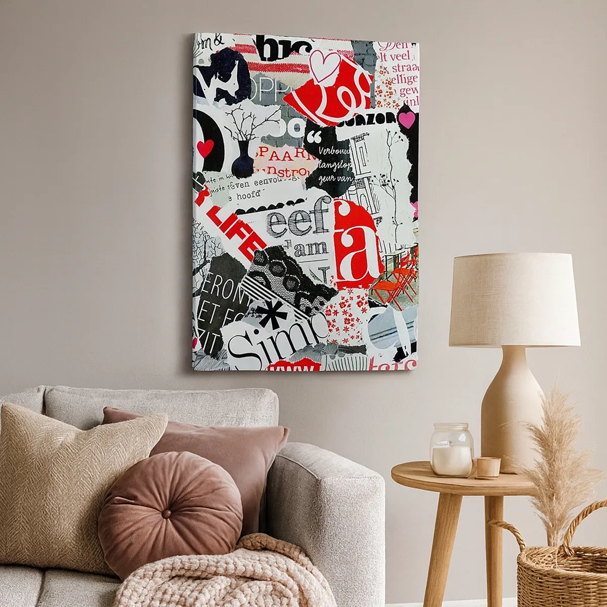 Schilderen op canvas - Hipster-collage - 50x70 cm