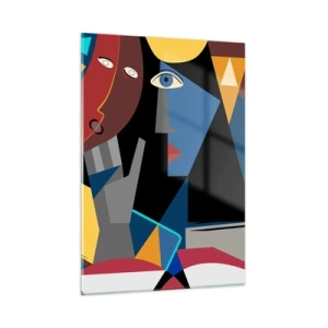 Schilderen op glas - Een gesprek tussen kubisten - 50x70 cm