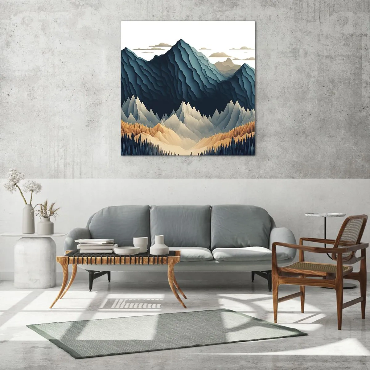 Schilderen op glas - Perfect berglandschap - 50x50 cm