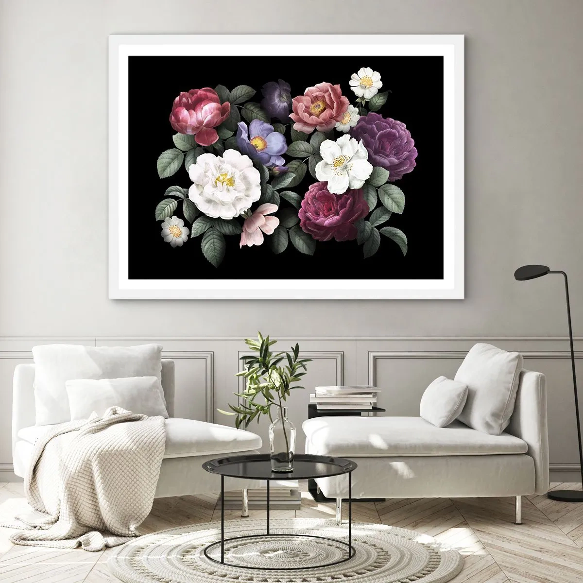 Poster in een witte lijst - Uit de Engelse tuin - 40x30 cm
