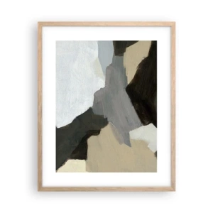 Een poster in een licht eiken lijst - Abstractie: het kruispunt van grijs - 40x50 cm