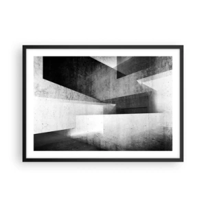 Poster in een zwarte lijst - De structuur van de ruimte - 70x50 cm