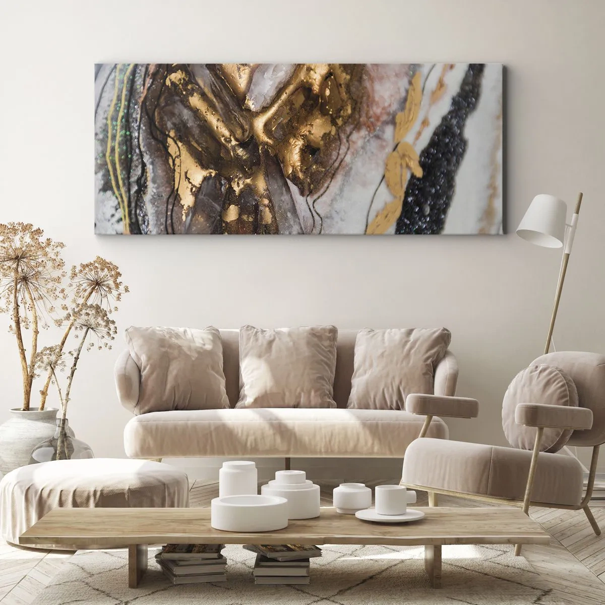 Schilderen op canvas - Het element aarde - 100x40 cm
