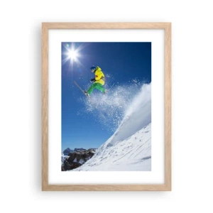 Een poster in een licht eiken lijst - Dansend met de bergen - 30x40 cm