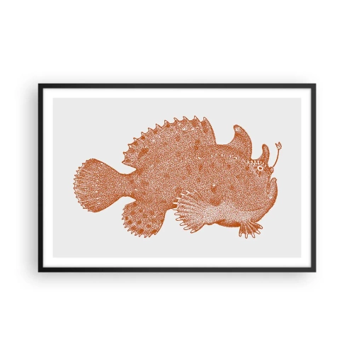 Poster in een zwarte lijst - En toch een vis - 91x61 cm