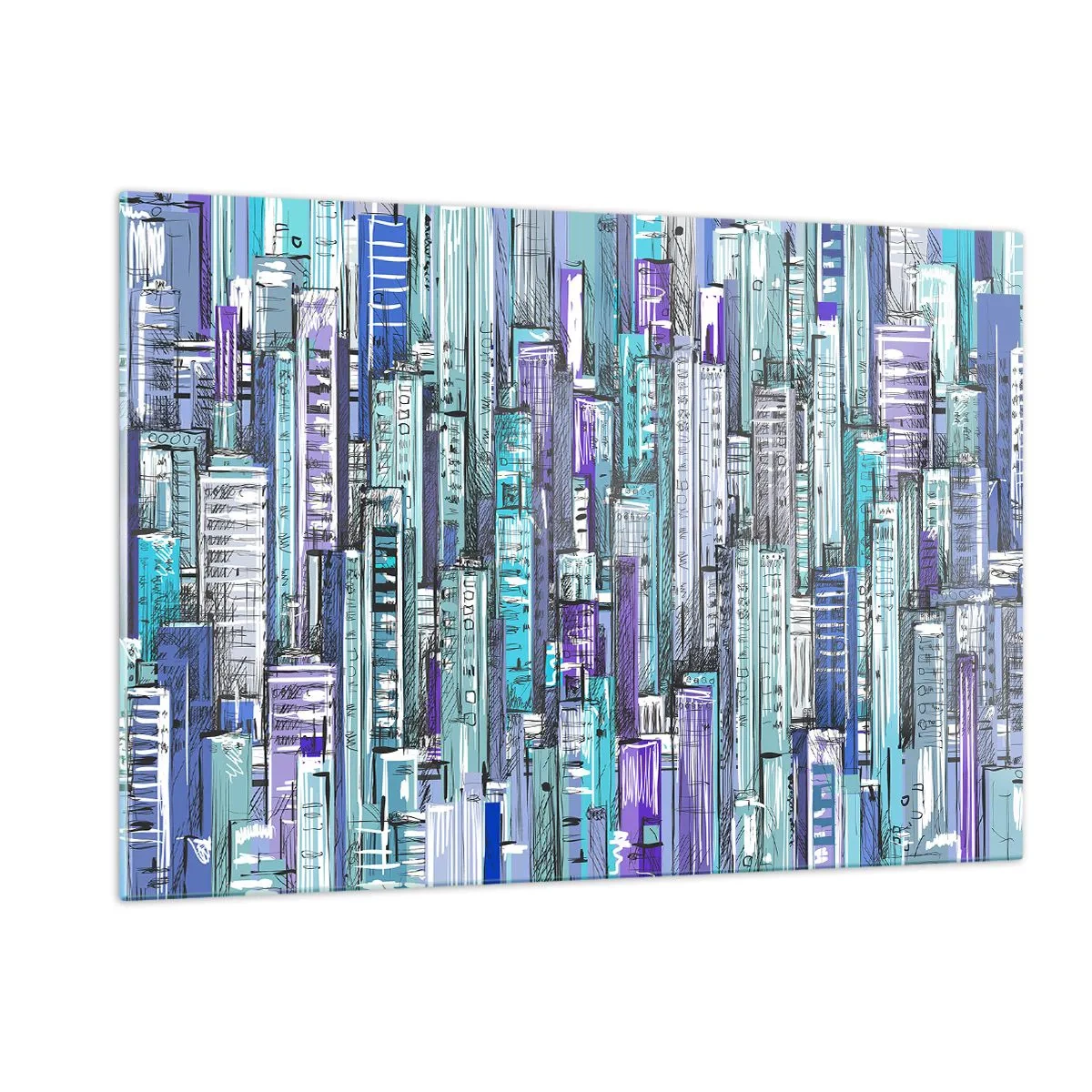 Schilderen op glas - Blauwachtig van de hemel - 120x80 cm