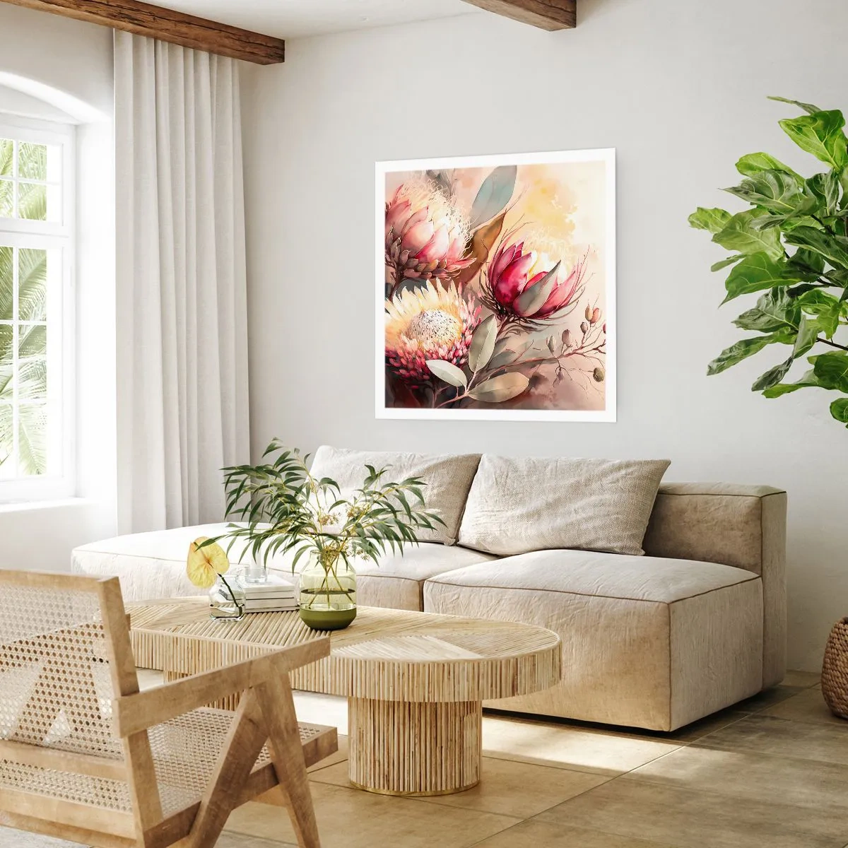 Poster - In profiel en en face - 60x60 cm