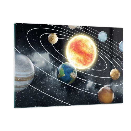 Schilderen op glas - Kosmische dans - 120x80 cm