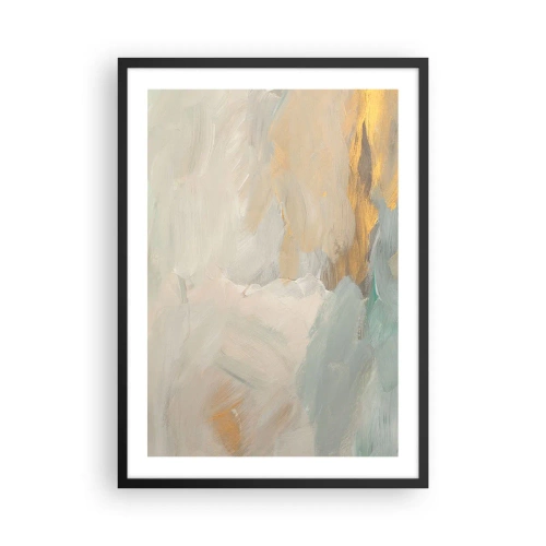 Poster in een zwarte lijst - Abstracte schildercompositie in pasteltinten - 50x70cm - Abstractie – het land van zachtheid - Moderne wanddecoratie voor woonkamer en slaapkamer ARTTOR