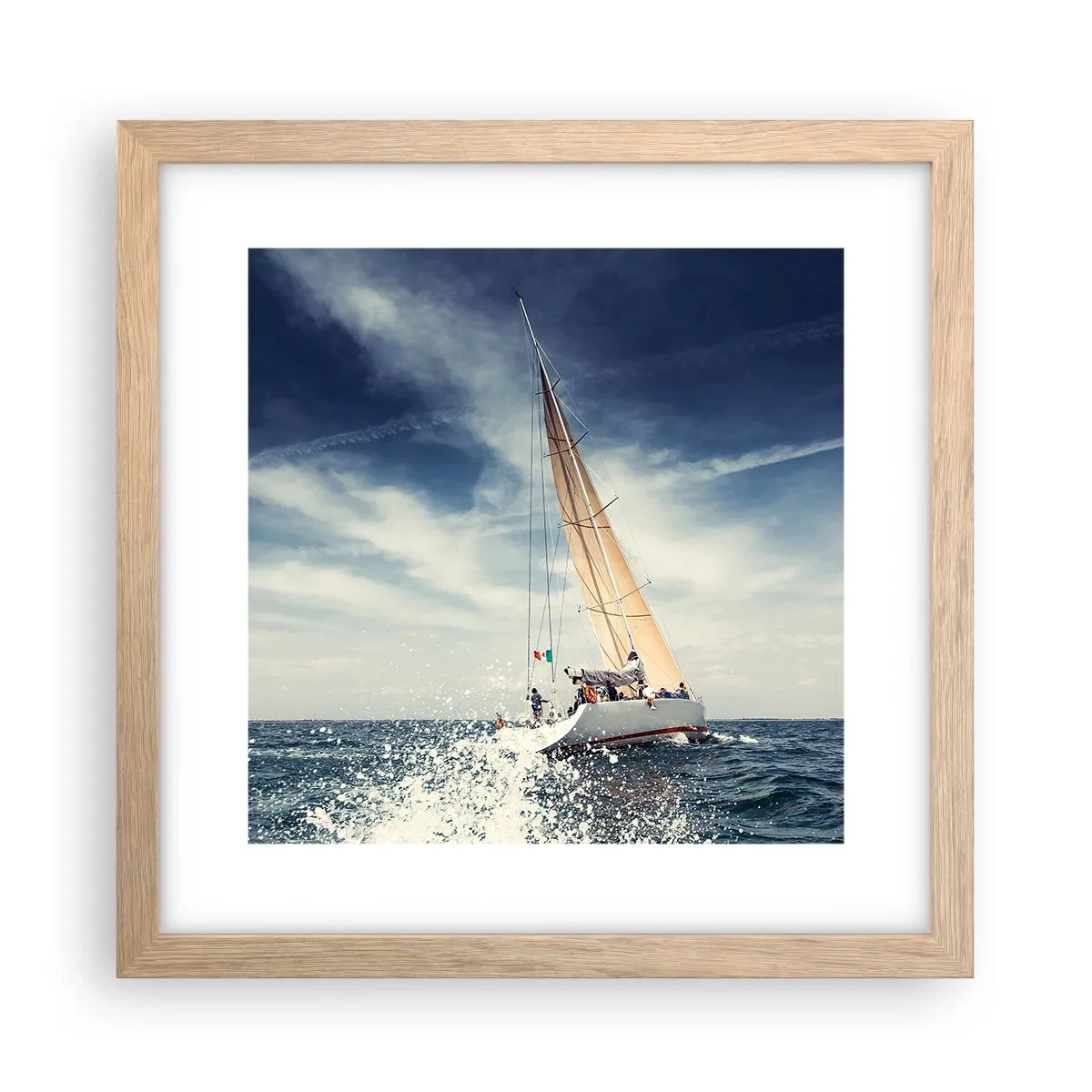 Een poster in een licht eiken lijst - Ze halen ons niet in! - 30x30 cm