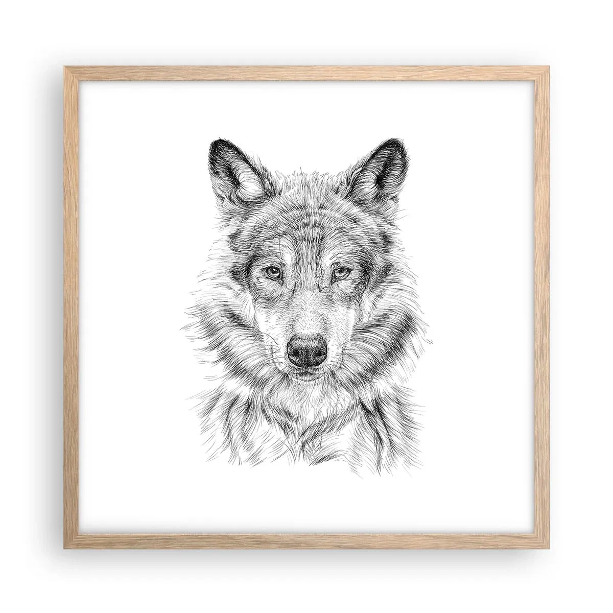 Een poster in een licht eiken lijst - Een geboren leider - 50x50 cm