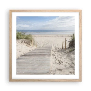 Een poster in een licht eiken lijst - naar de horizon - 50x50 cm