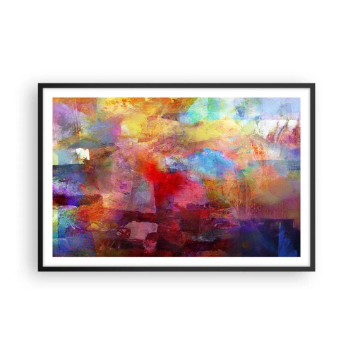 Poster in een zwarte lijst - Kijk in de regenboog - 91x61 cm
