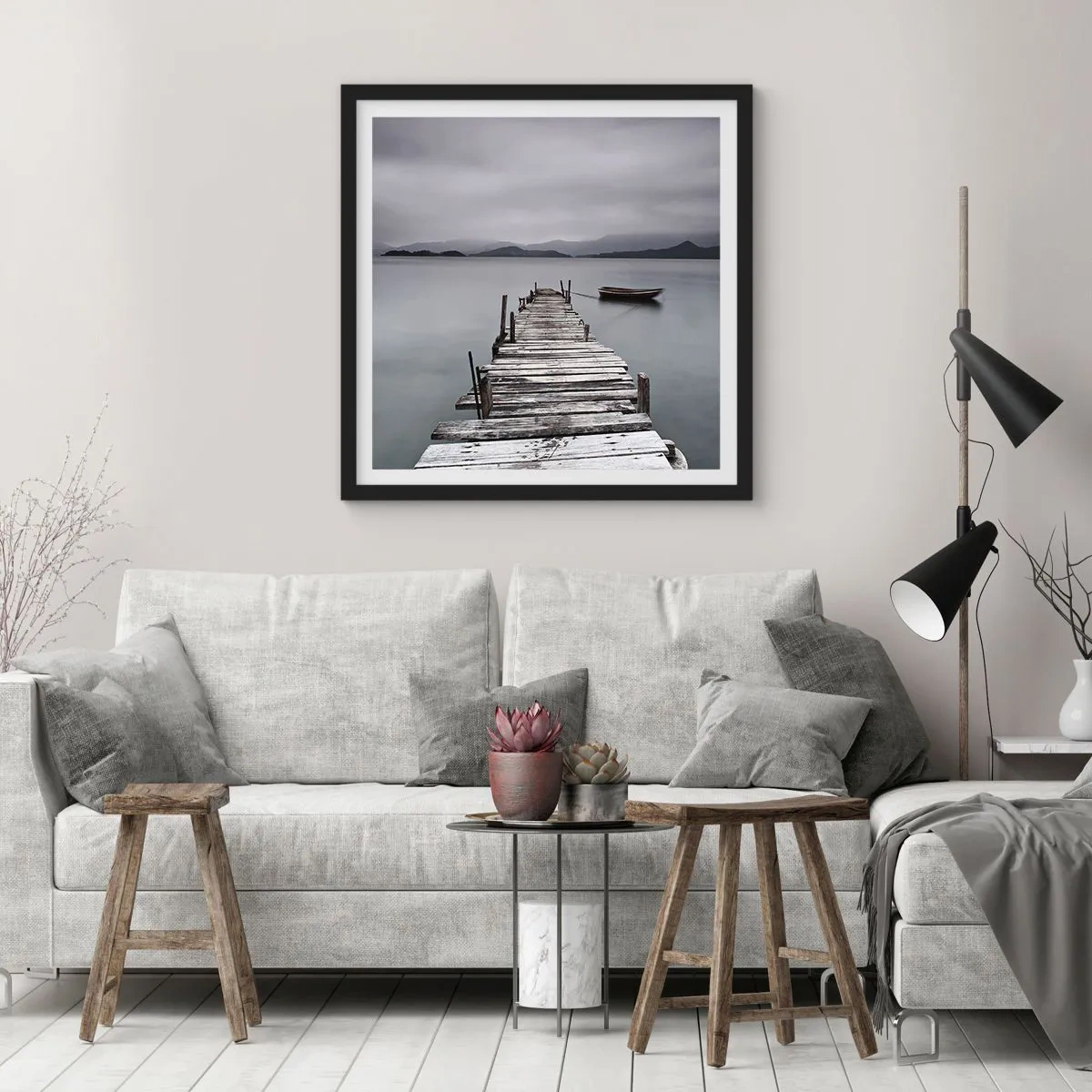 Poster in een zwarte lijst - Je kunt morgen gaan - 30x30 cm