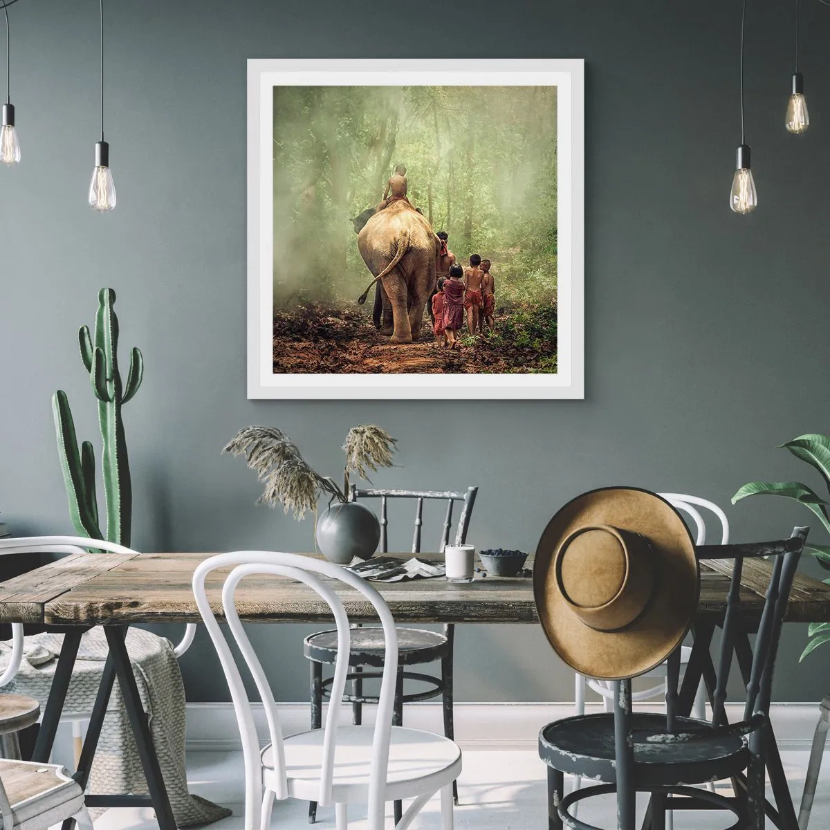 Poster in een witte lijst - Nieuw Jungle Boek - 30x30 cm