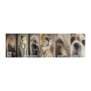 Fotobehang Monster Premium Sand - Ik heb liever losser - Abstractie, Leeuw, Hond - 100x30 cm
