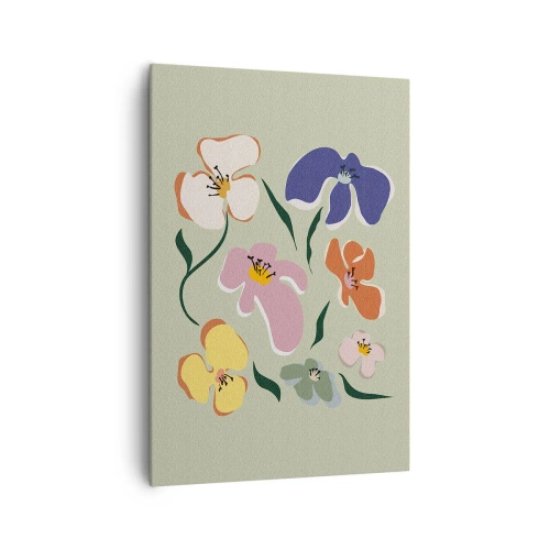 Schilderen op canvas - Viooltjes welkom - 70x100 cm