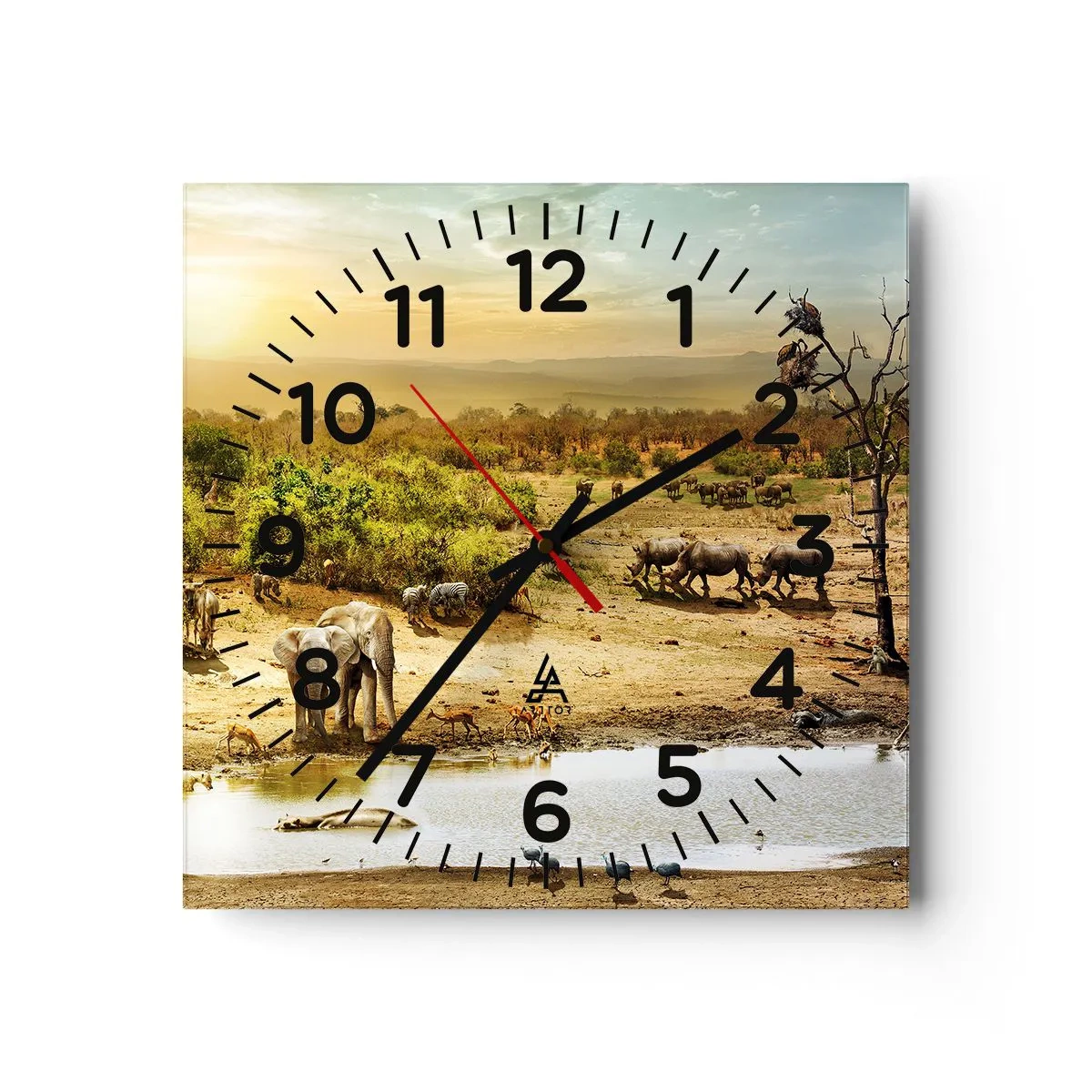 Wandklok - Klok - "Er stroomde een rivier uit Eden …" - 30x30 cm