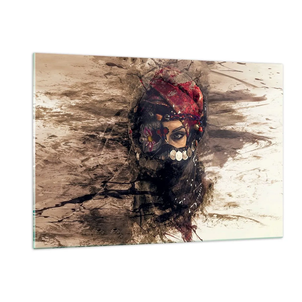 Schilderen op glas - Op zijn zachtst gezegd verontrustend - 120x80 cm