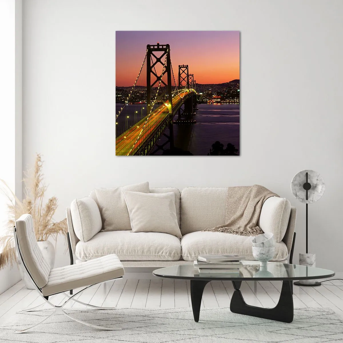 Schilderen op glas - Violette avond - 40x40 cm