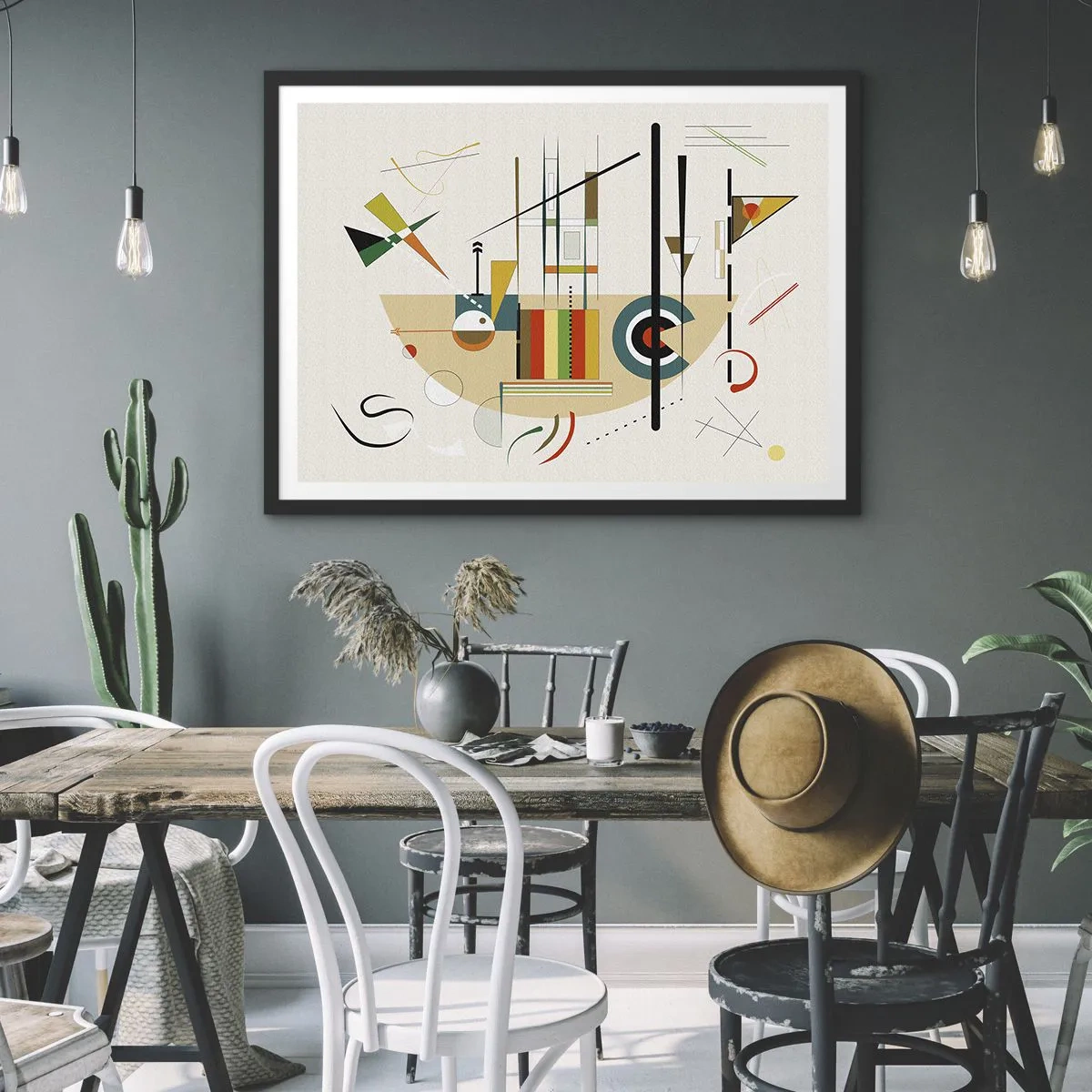 Poster in een zwarte lijst - En de wereld lacht - 70x50 cm