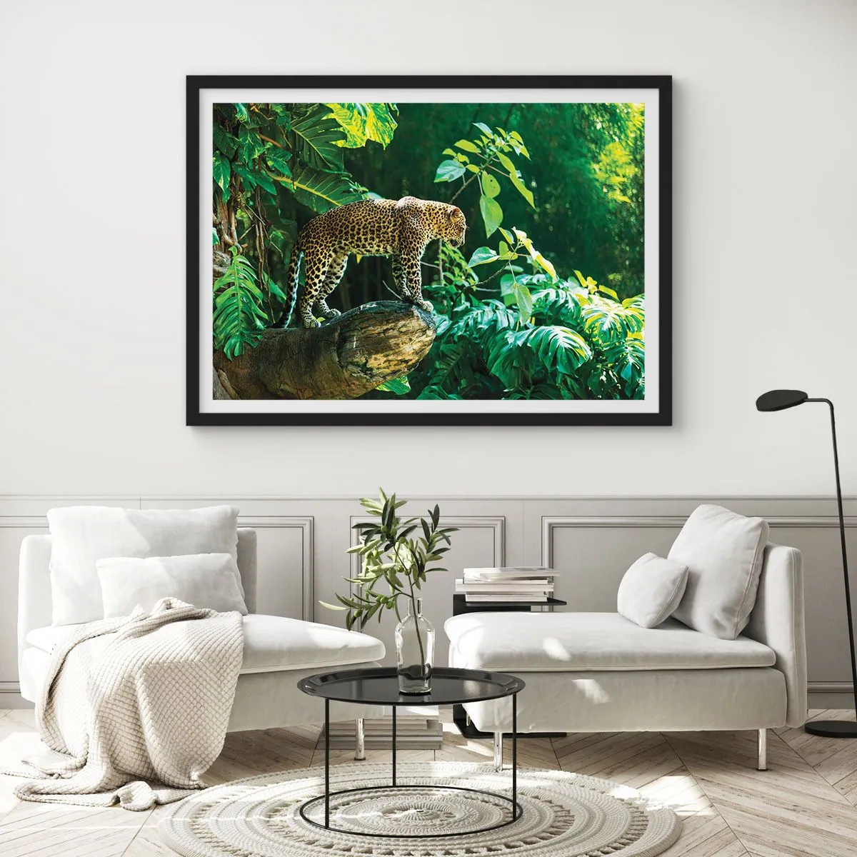 Poster in een zwarte lijst - Op jacht? - 100x70 cm