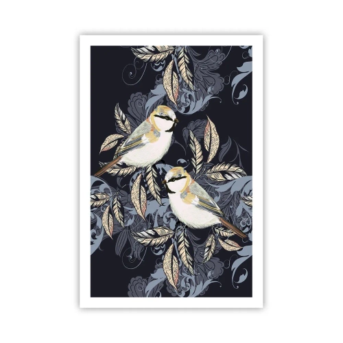 Poster - Geel-blauwe triller - 61x91 cm