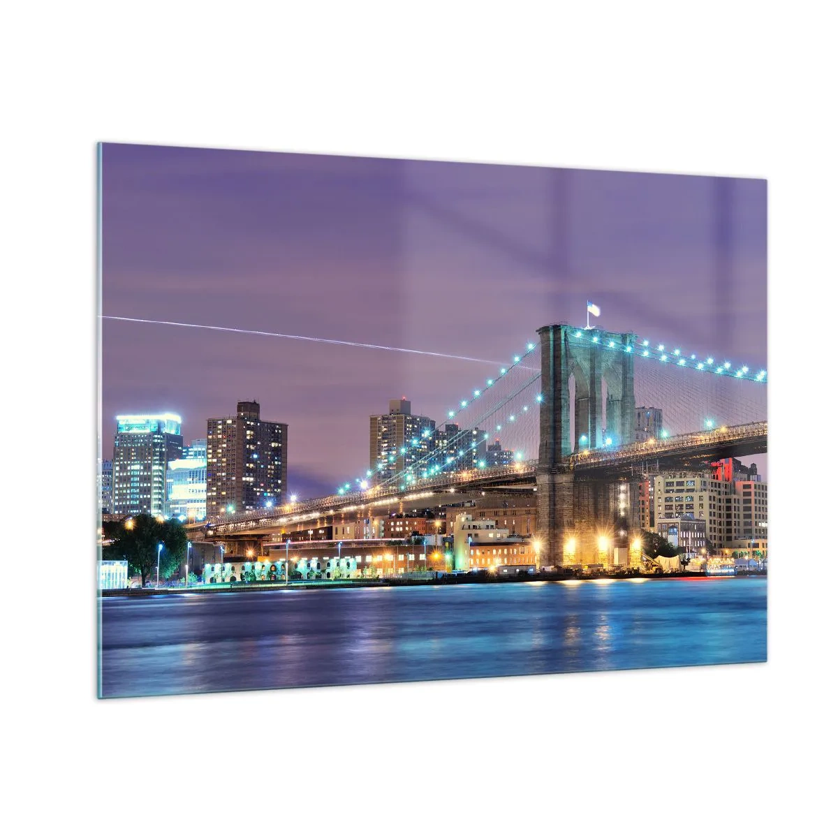 Schilderen op glas - Al vele jaren de Brooklyn Bridge - 100x70 cm