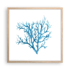 Een poster in een licht eiken lijst - Nautische filigraan - 50x50 cm