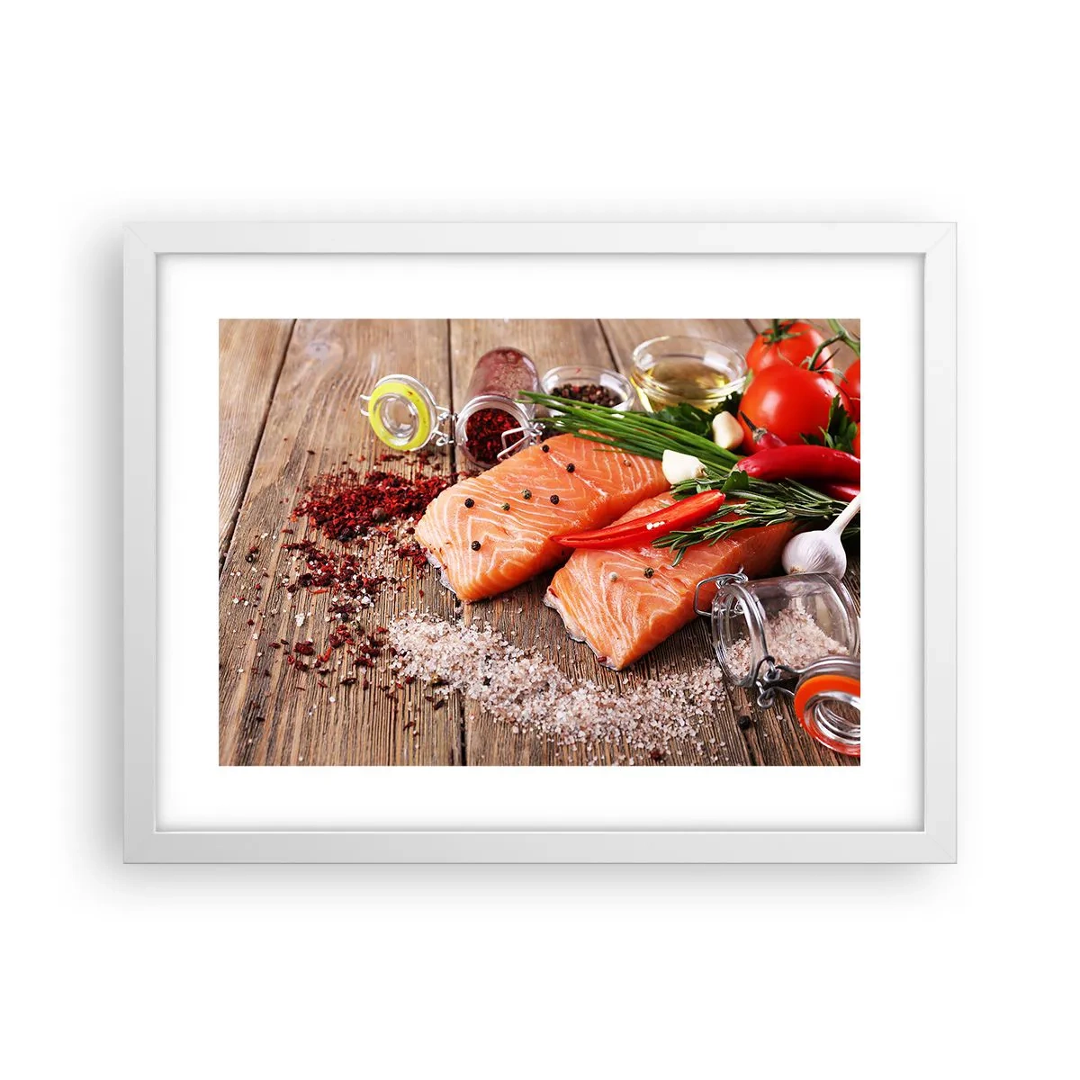 Poster in een witte lijst - Noors avontuur in de keuken - 40x30 cm