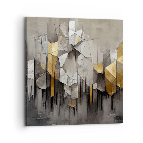 Schilderen op canvas - Compositie van ijs en licht - 70x70 cm