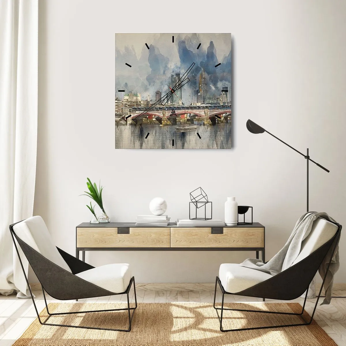 Wandklok - Klok - Londen in al zijn glorie - 40x40 cm