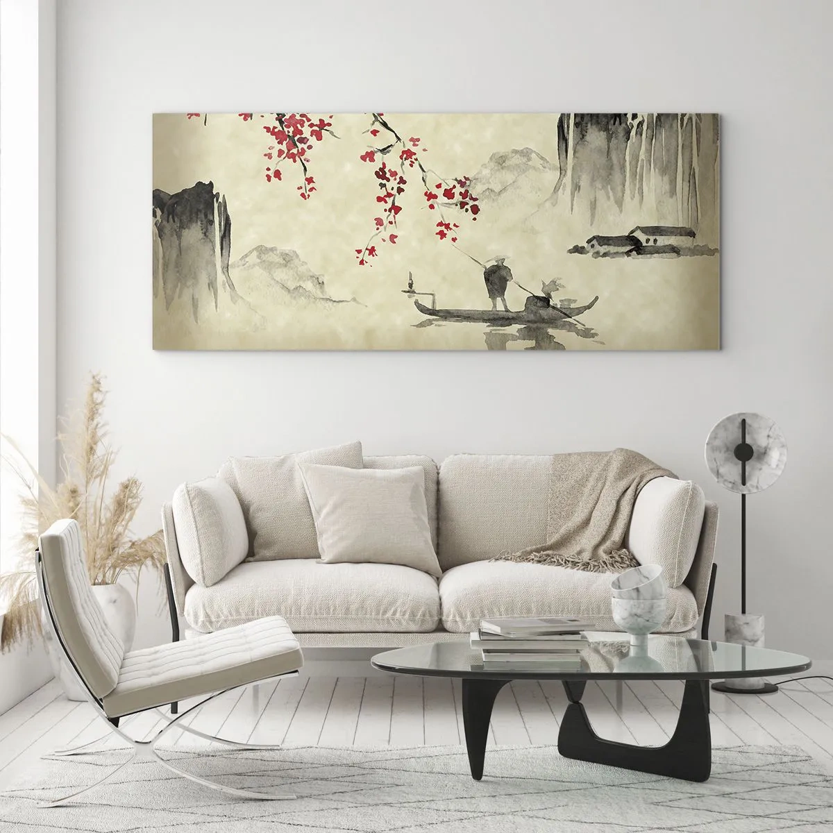 Schilderen op glas - In het land van de bloeiende kersenbomen - 100x40 cm