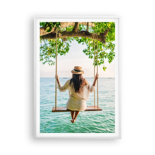 Poster in een witte lijst - Het leven is prachtig - 70x100 cm