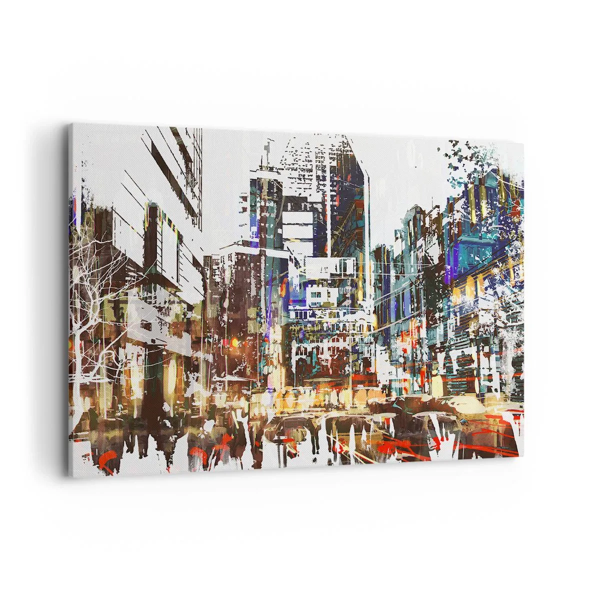 Schilderen op canvas - Een glinsterende stad - 100x70 cm