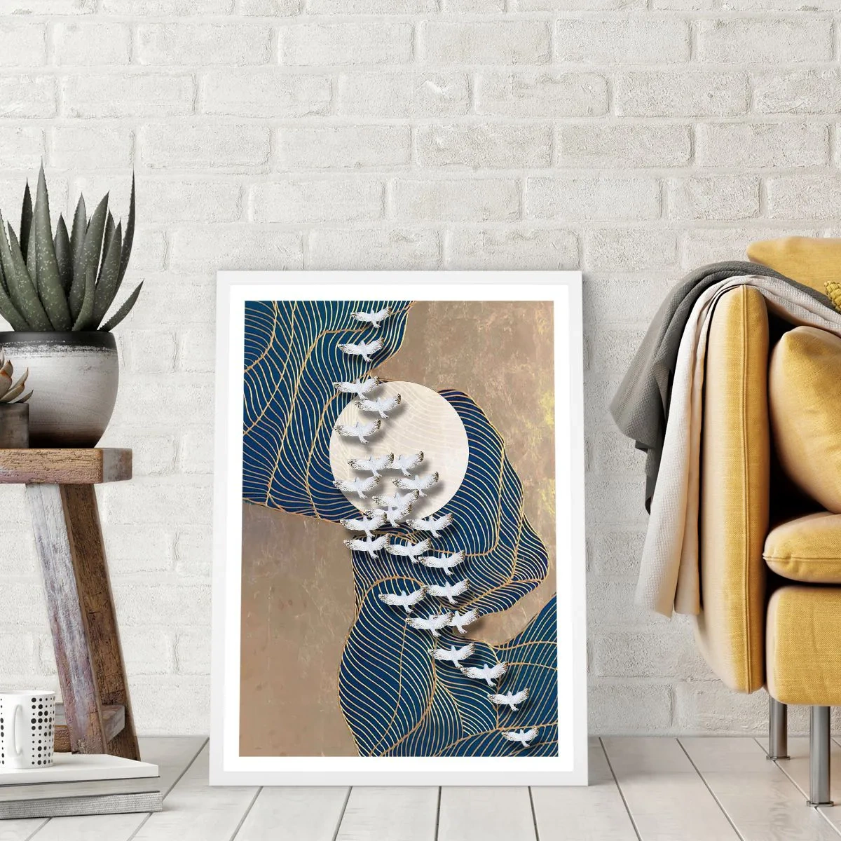 Poster in een witte lijst - Vrijheid, dwalen, gemeenschap - 40x50 cm