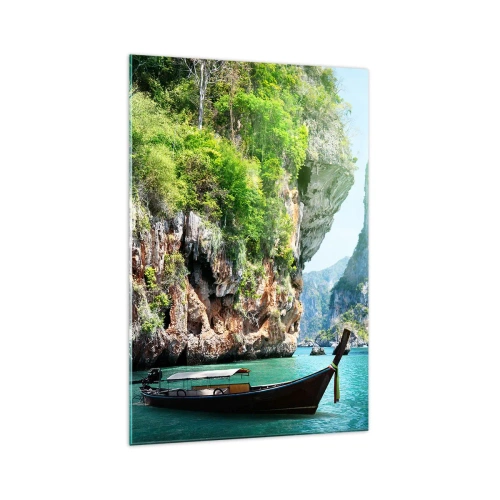 Schilderen op glas - Een uitnodiging voor een exotische reis - 70x100 cm