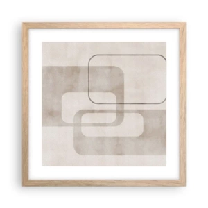 Een poster in een licht eiken lijst - Geometrische voeg - 40x40 cm