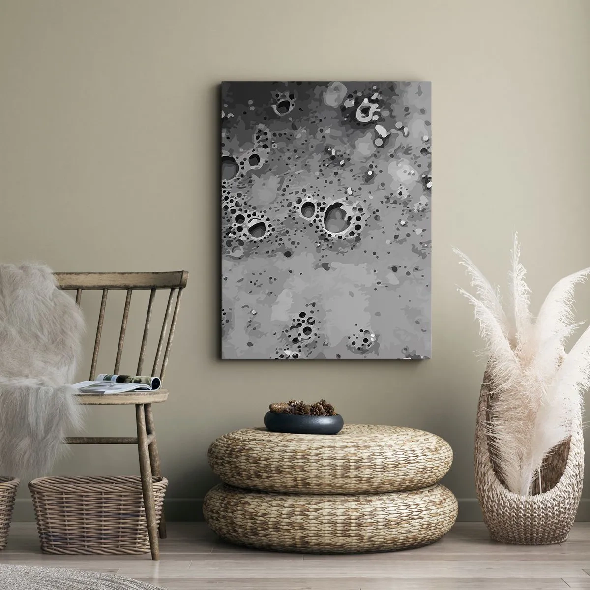 Schilderen op canvas - Als een maanlandschap - 50x70 cm