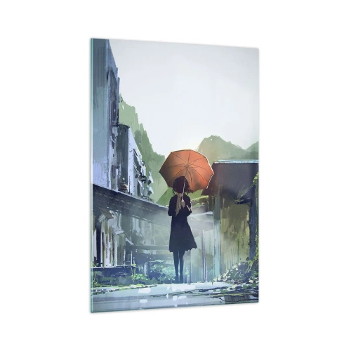 Schilderen op glas - Verkwikkende regen - 70x100 cm