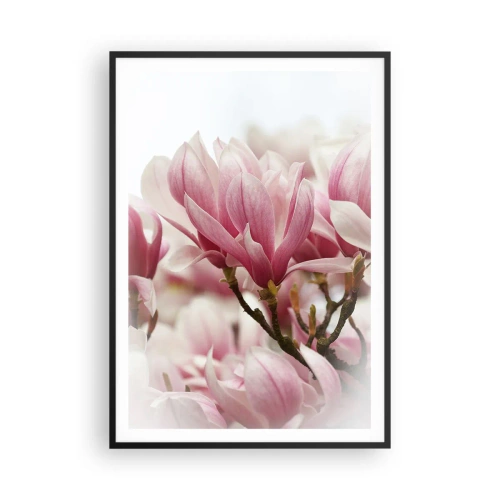 Poster in een zwarte lijst - Lente bloemen - 70x100 cm