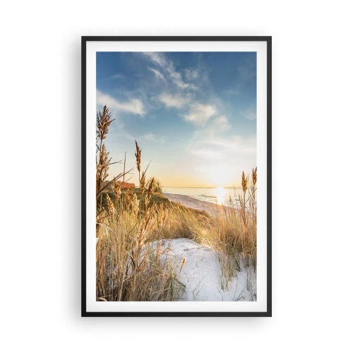 Poster in een zwarte lijst - Noord strand - 61x91 cm