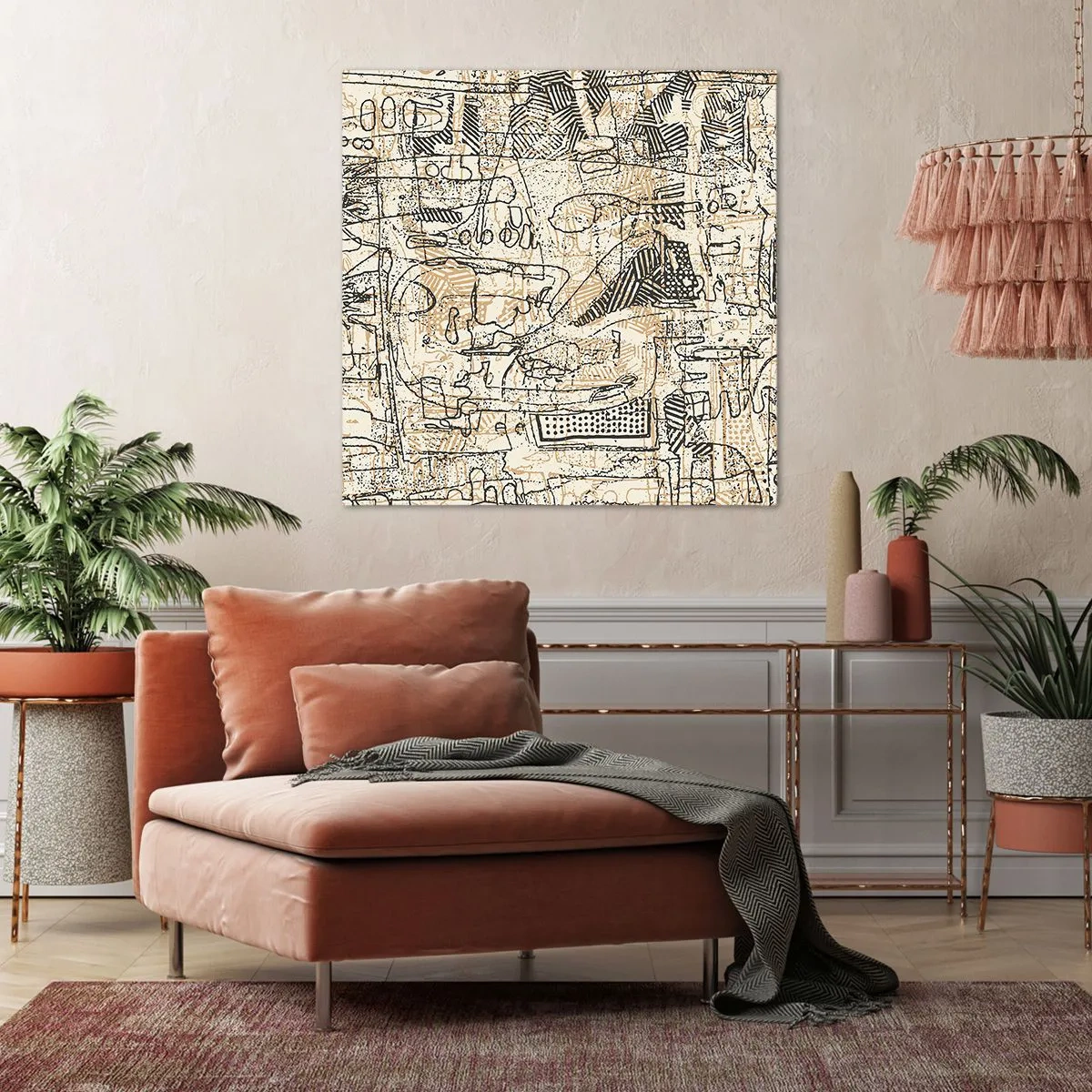 Schilderen op canvas - Het wacht om te worden gedecodeerd - 60x60 cm