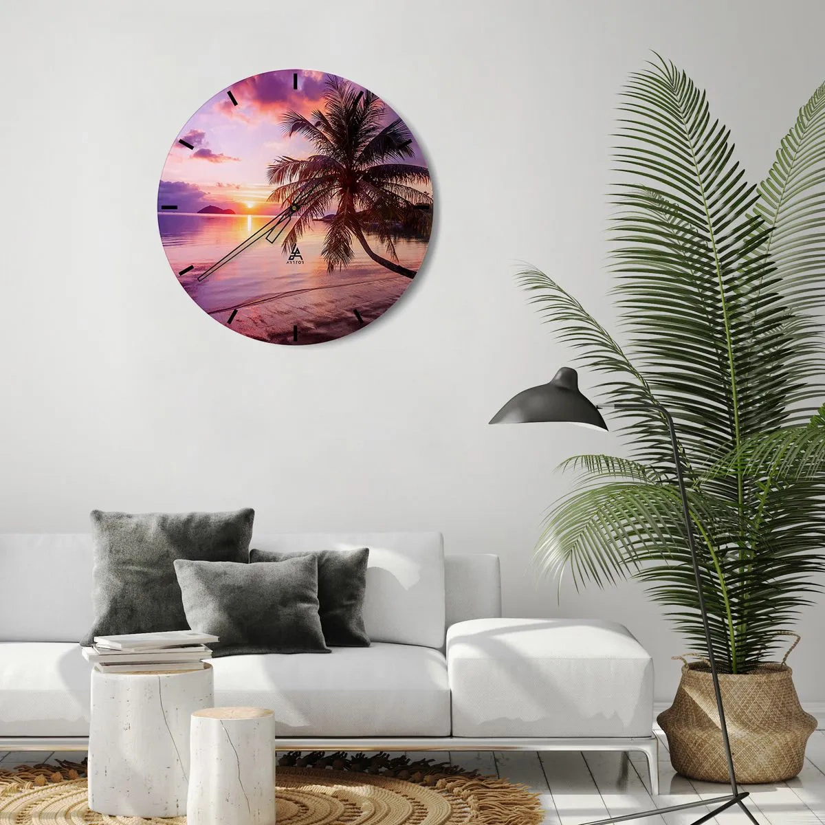 Wandklok - Klok - Geluk tot aan de horizon - 40x40 cm