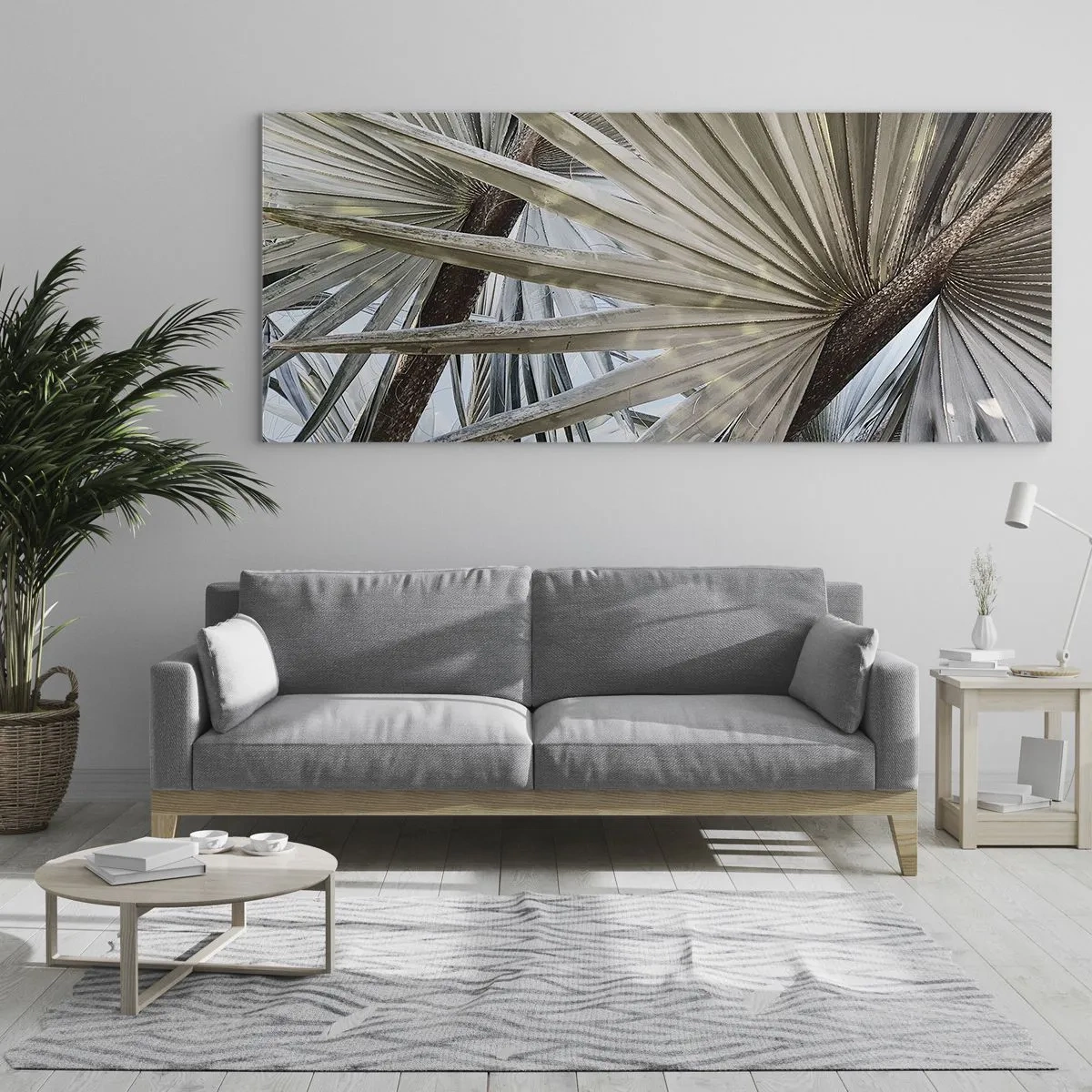 Schilderen op glas - Fans in de tropen - 120x50 cm