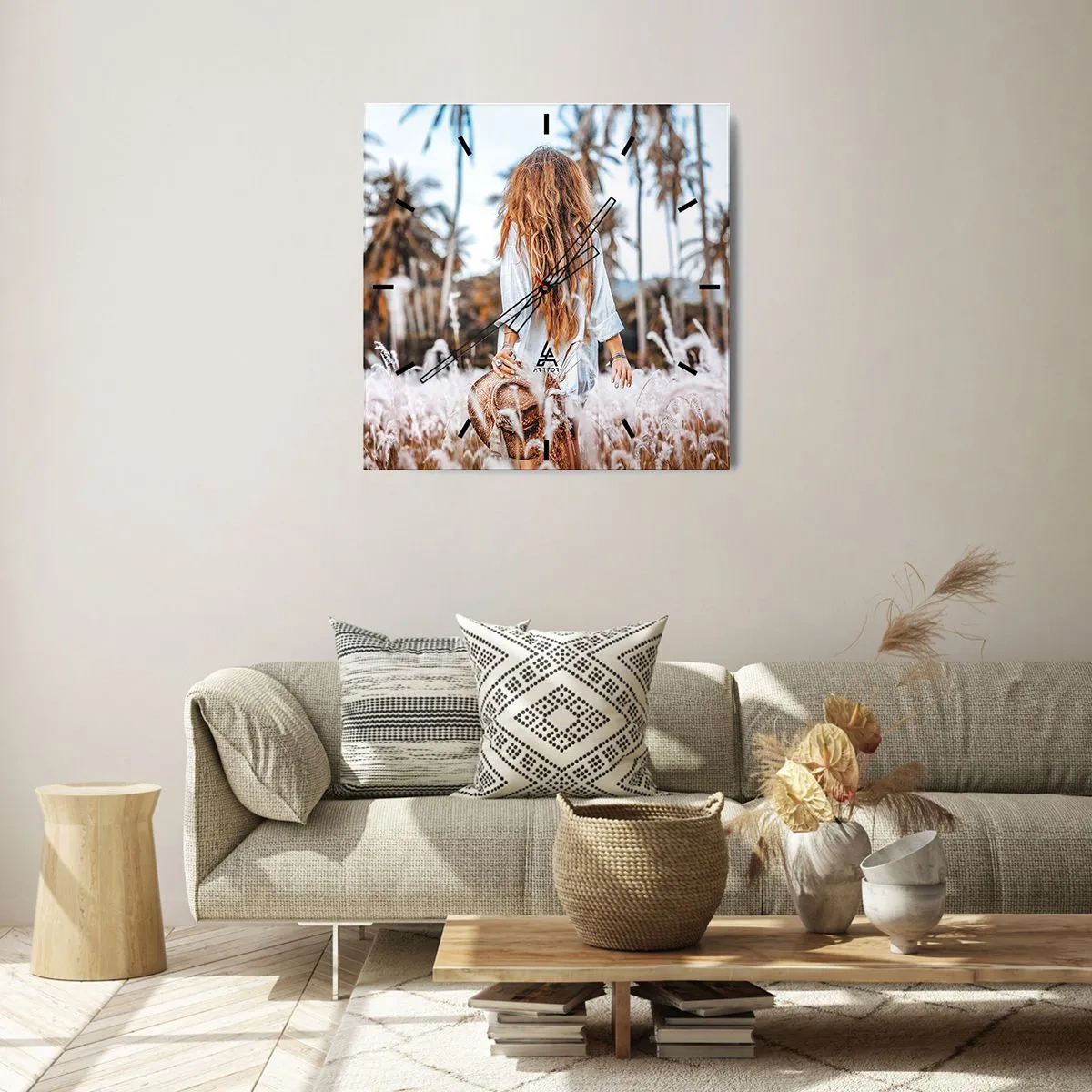 Wandklok - Klok - Geboren uit graspluis - 30x30 cm