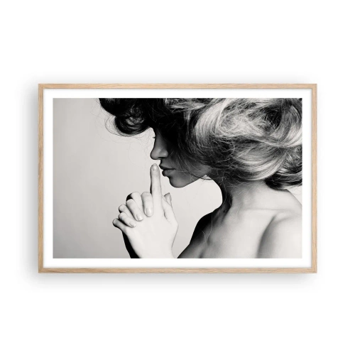 Een poster in een licht eiken lijst - Luisteren naar zichzelf - 91x61 cm